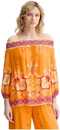 Twinset Dames, Blouses & Shirts, Oranje, Maat: XS Viscose