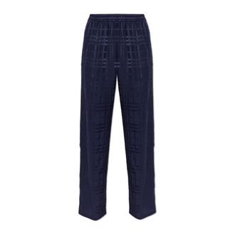 Burberry Selkie Silk Trousers - Trousers - Mujer - Azul - 2XS
