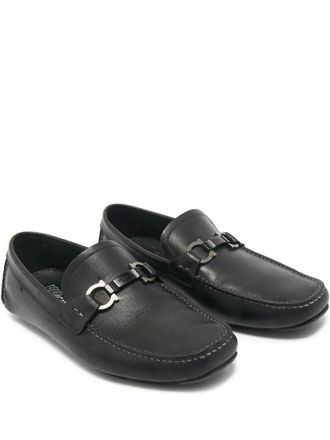 Ferragamo Gancini leren loafers - Zwart
