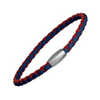 Jan Leslie Woven Leather Bracelet with magnetic closure in Royal Blue at Nordstrom