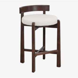 Sklum Sklum - Sgabello alto in legno di rovere e rivestimento Manila