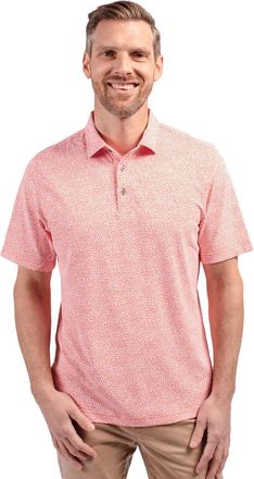 Cutter & Buck Virtue Eco Pique Botanical Print Recycled Mens Polo