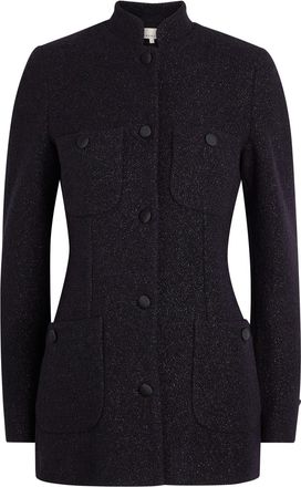 Liberowe Raja Metallic Tweed Jacket - Navy - S (UK8-10 / S)