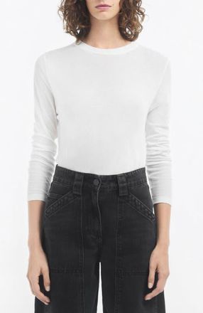 Co Crewneck Long Sleeve in Cotton Jersey in Ivory at Nordstrom, Size Xx-Small L