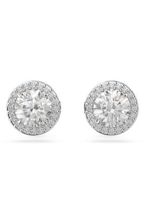 Swarovski Una Pav&eacute; Crystal Stud Earrings in Silver at Nordstrom