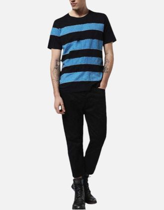 Diesel Mens DIESEL T EWELL Mens T Shirt Regular Fit Crew Neck Short Sleeve Casual Summer Tee - Black - Size: 44