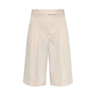 By Malene Birger Cymbaria High-Waist Shorts - Dames - Korte Broeken - Wit - M - Polyester - Korte Broeken