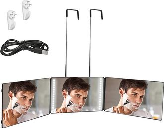 OEM Espejo De 360 Grados: Espejo Colgante De 360 Grados, Espejo Para Afeitarse Con Delantal, Espejo De 3 V&iacute;as Con Soportes, Espejo Plegable Para Cortarse 