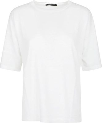 Aragona T-shirt met ronde hals - Dames - T-shirts - Wit - S - Tops