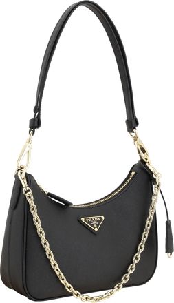 Prada Womens Lux Shoulder Bag Nero 1 Calf Leather Bos Taurus