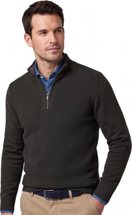 Scotland Blue Half Zip trui donkergroen rits effen