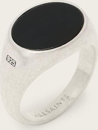 AllSaints Owen Black Onyx Sterling Silver Ring