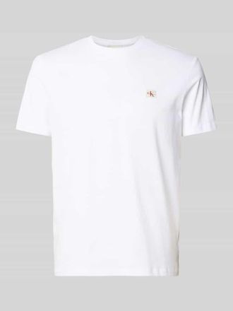Calvin Klein Jeans T-Shirt mit Label-Badge in Weiss, Gr&ouml;&szlig;e XXL