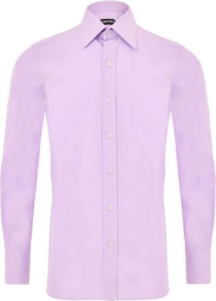 Tom Ford Cotton Shirt - Heren - Zakelijke Overhemden - Paars - L - Katoen - Overhemden