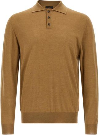 Zanone Virgin Wool Polo Shirt - Heren - Polos - Beige - M - Kasjmier - Tops
