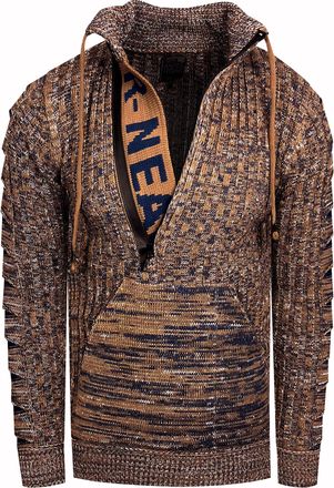 Rusty Neal 1/2 Rits Chunky Trui met Hoge Hals