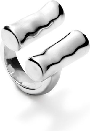 UNOde50 Sterling Silver-Plated Ring with Two Vertical Tubes at Nordstrom, Size 7.5