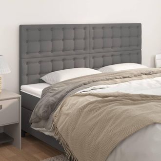 vidaXL Testiere 4 Pz Grigie 100x5x78/88 Cm In Similpelle - Vidaxl