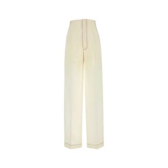 Philosophy di Lorenzo Serafini Straight Trousers, female, Beige, Size: 2XS Ivory Polyester Blend Stylish Pants