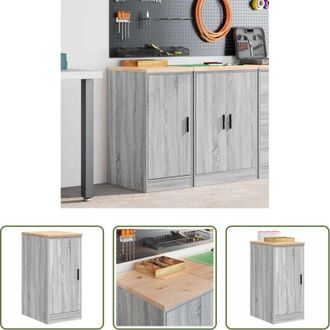 vidaXL Armadietto per officina - Armadietto per Garage Grigio Sonoma 40x51x85 cm
