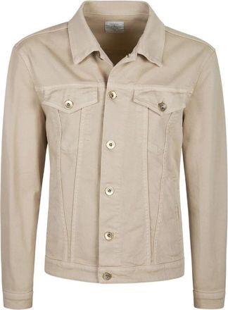 Eleventy Heren, Jassen, Beige, Maat: 2XL Denim