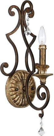 Netlighting Marquette 1 Light Indoor Candle Wall Light Antique Bronze E14
