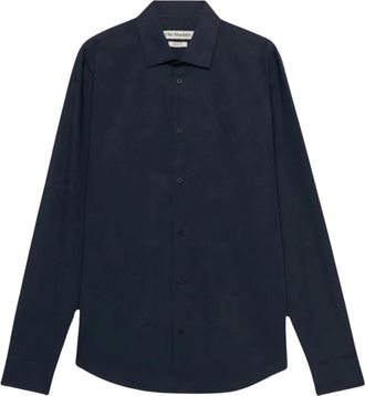 Trussardi Slim Fit Stretch Popeline Overhemd - Heren - Casual Overhemden - Blauw - XL - Leer - Overhemden