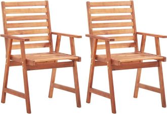 vidaXL Sillas De Comedor De Exterior 2 Uds Madera Maciza De Acacia