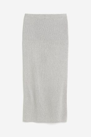 H&M Schimmernder Strickjupe - Silber