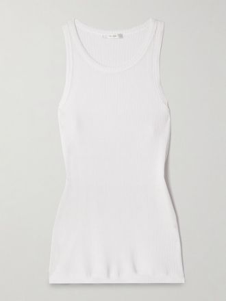 The Row Canotta In Jersey Di Cotone A Coste Misty - Bianco