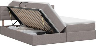 vidaXL Cama Con Almacenamiento Y Colch&oacute;n Topo 140 X 200 Cm Terciopelo Vidaxl