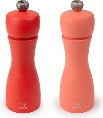 Peugeot Tahiti Duo 6 Inch Salt & Pepper Mill Set, Red Tones