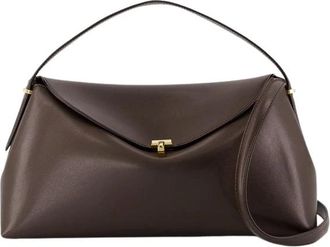 Toteme Handbags, female, Brown, ONE SIZE, Brown Leather Top Handle Bag