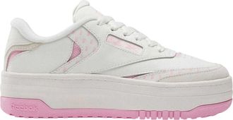 Reebok Barbie-sneakers met leren plateauzool voor dames (Wit/Roze)