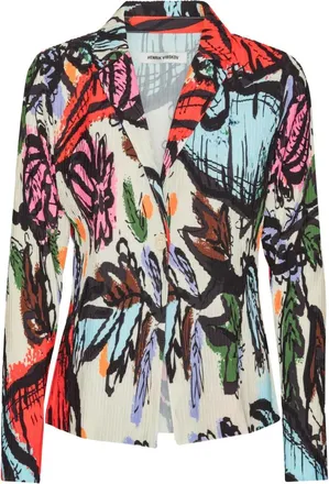 Henrik Vibskov Pliss&eacute; jack met bloemen - Beige