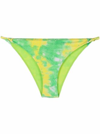 Ganni tie dye-print bikini bottoms - women - Recycled Polyamide/Spandex/Elastane/Recycled Polyamide/Spandex/Elastane - 36 - Green