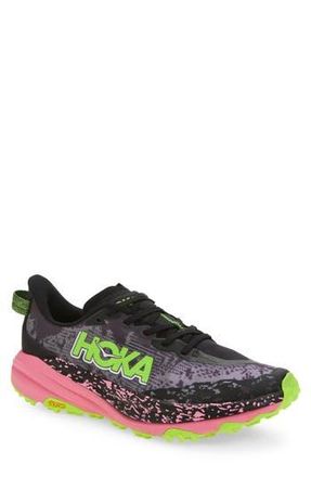 Hoka One One Speedgoat 6 Trail Running Shoe in Black /Neon Rose at Nordstrom Rack, Size 11.5