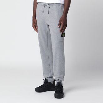 Stone Island Pantalone jogger grigio m&eacute;lange in cotone biologico