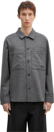 Maison Kitsun&eacute; Wol Zomerjas - Heren - Zomerjassen - Grijs - XL - Wol - Jassen