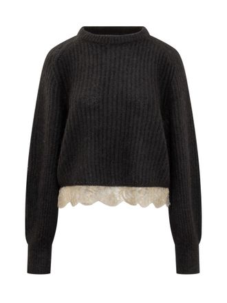 Fabiana Filippi Black Knitted Crew Neck Sweater
