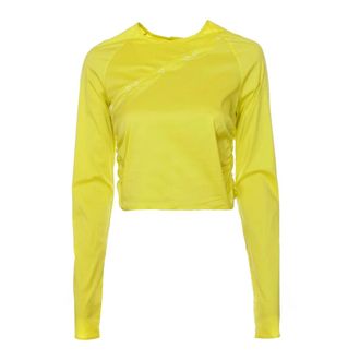 Ganni Press-stud Blouse - female - Ganni - Long Sleeve T-Shirts - Yellow - M - Tops