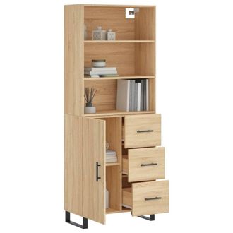 Berkfield Home Highboard Sonoma Oak 69.5x34x180 cm Engineered Wood in Light Brown