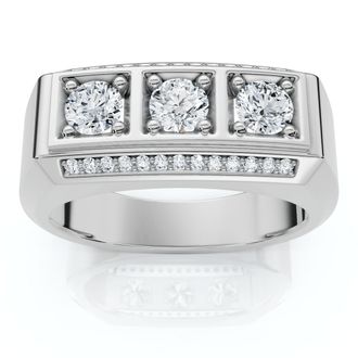 Pompeii3 1Ct TW Mens Diamond Ring Lab Grown 14k Gold or Platinum