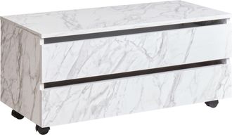 Beliani Beliani - Mobile Da Bagno Mdp Materiale Sintetico Ruote 2 Cassetti Stoccaggio Bianco Teresina