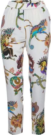Etro 2024 Capri paisley-animal print trousers - White