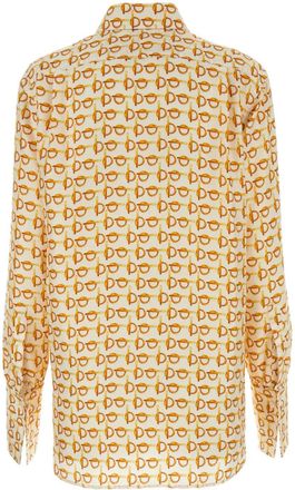 Burberry Womens Shirt Gold Silk