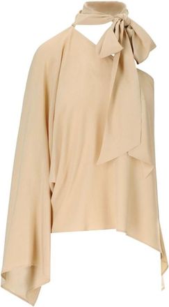 Federica Tosi Nude One-Shoulder Blouse met Boothals - Dames - Blouses - Roze - S - Overhemden