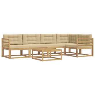 vidaXL Conjunto De Sof&aacute;s De Exterior 6 Pcs Y Beige 79 X 79 X 37 Cm Vidaxl