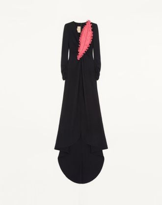 Valentino Gown In Cady Couture Ricamato Donna NERO/FUCSIA 38