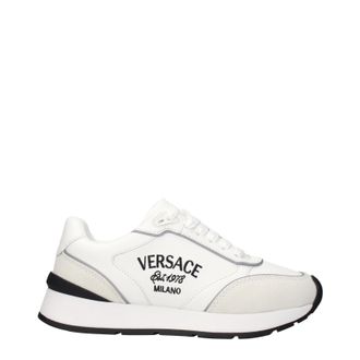 Versace Damens Turnschuhe aus wei&szlig;em Leder